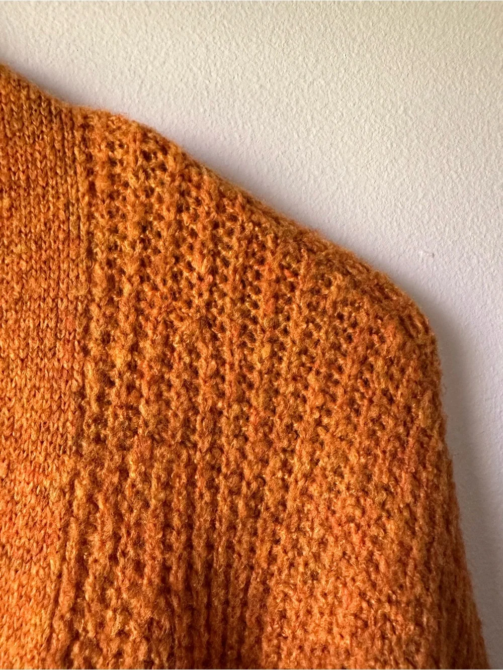 American Eagle Orange Textured Knit Cardigan - Picture 4 of 8